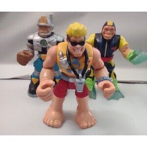 Vintage 01-02 Mattel Fisher-Price Rescue Heroes Figures 6" Tall Lot Of 3